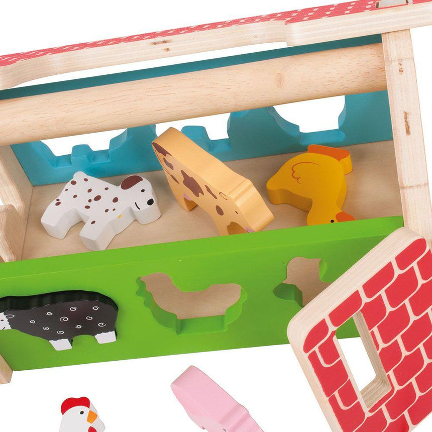 Bigjigs Toys: drewniany sorter Farma - Noski Noski