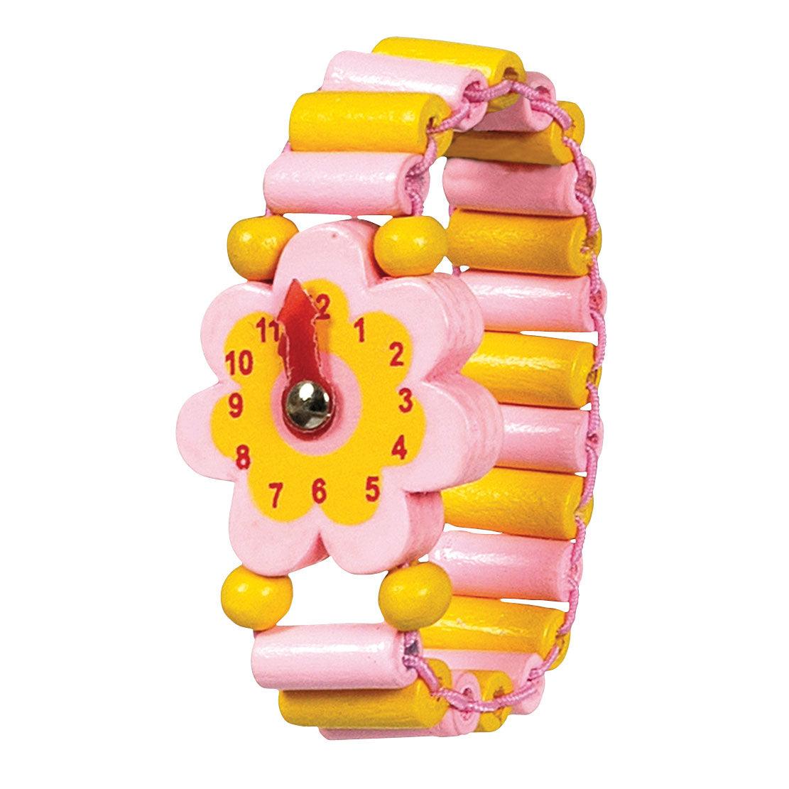 Bigjigs Toys: drewniany zegarek na rękę dla dzieci Snazzy Wooden Watch - Noski Noski