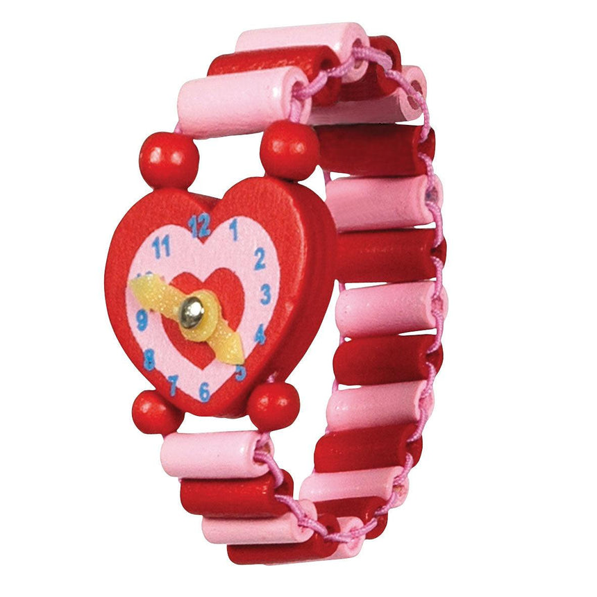 Bigjigs Toys: drewniany zegarek na rękę dla dzieci Snazzy Wooden Watch - Noski Noski