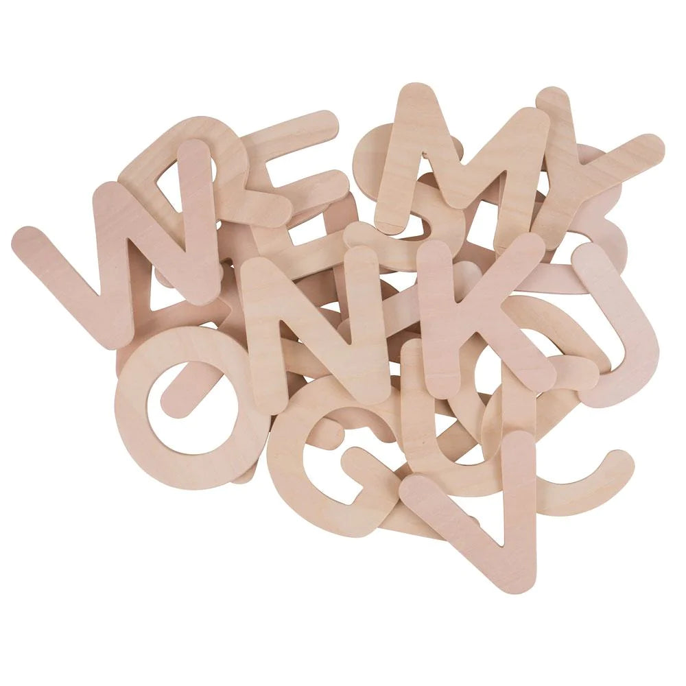 Bigjigs Toys: drewniany zestaw duże litery A-Z Uppercase ABC Drawing Templates - Noski Noski