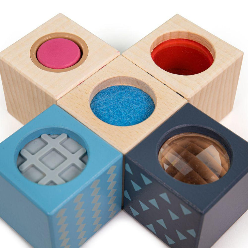 Bigjigs Toys: klocki sensoryczne Wooden Sensory Blocks - Noski Noski