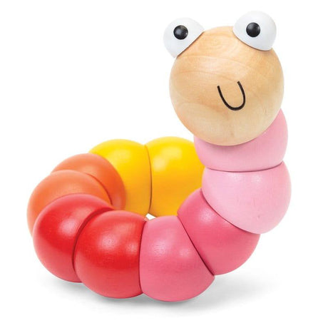 Balansująca gąsienica, zabawka pętla motoryczna Bigjigs Toys Wiggly Worm, rozwija zdolności manualne dziecka.