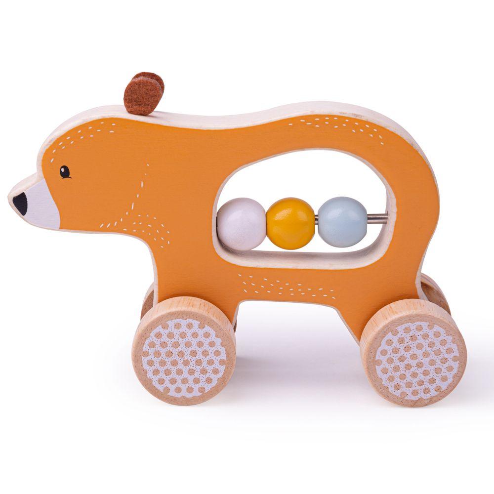 Bigjigs Toys: niedźwiadek na kółkach Push Along Bear - Noski Noski