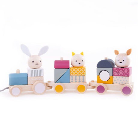 Bigjigs Toys: pociąg z klockami Pull Along Train - Noski Noski