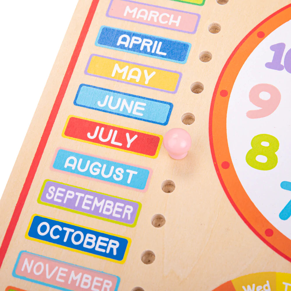 Bigjigs Toys: tablica edukacyjna Kalendarz i Zegar - Noski Noski