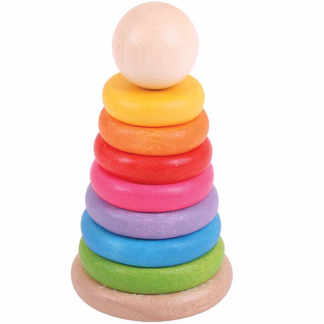 Bigjigs Toys: tęczowa piramidka - Noski Noski