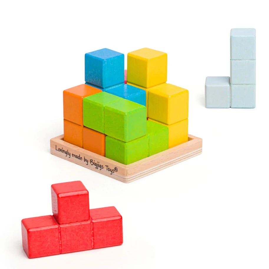 Bigjigs Toys: układanka logiczna tetris Lock-a-Cube - Noski Noski