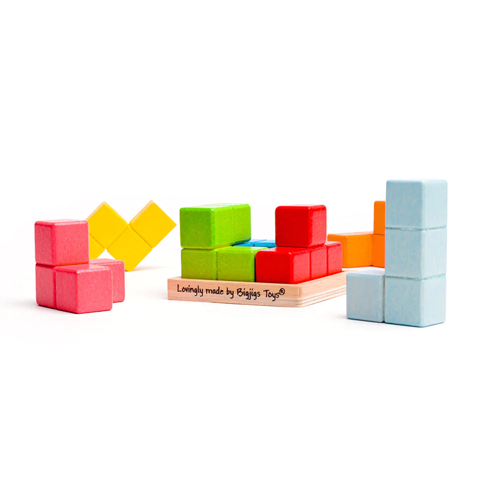 Bigjigs Toys: układanka logiczna tetris Lock-a-Cube - Noski Noski