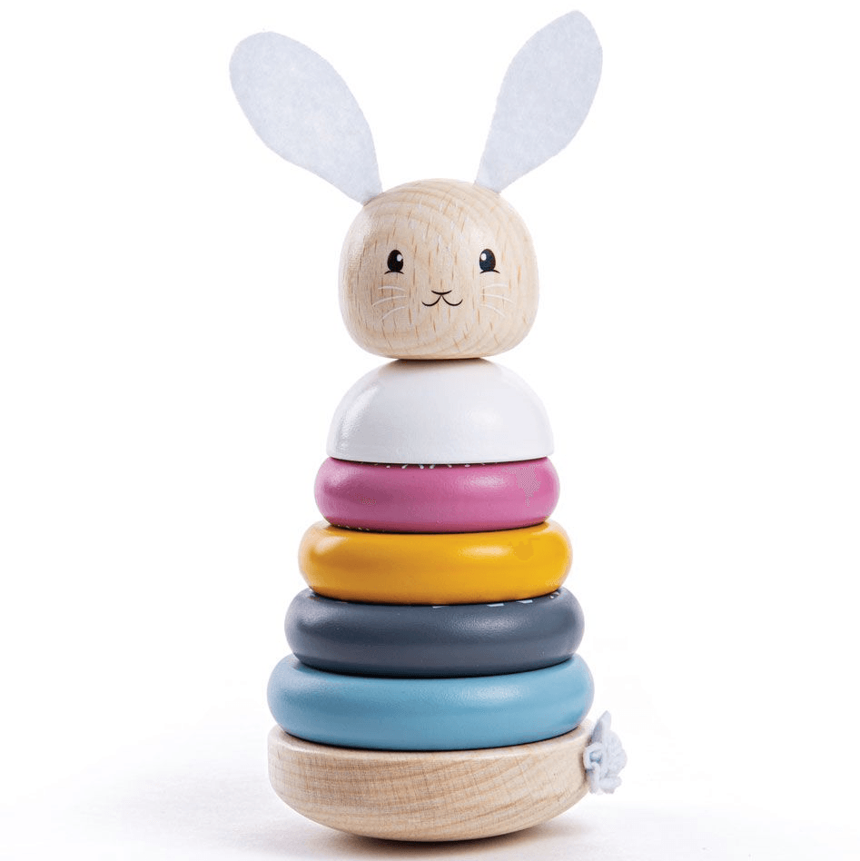 Bigjigs Toys: wieża króliczek Rabbit Stacking Rings - Noski Noski