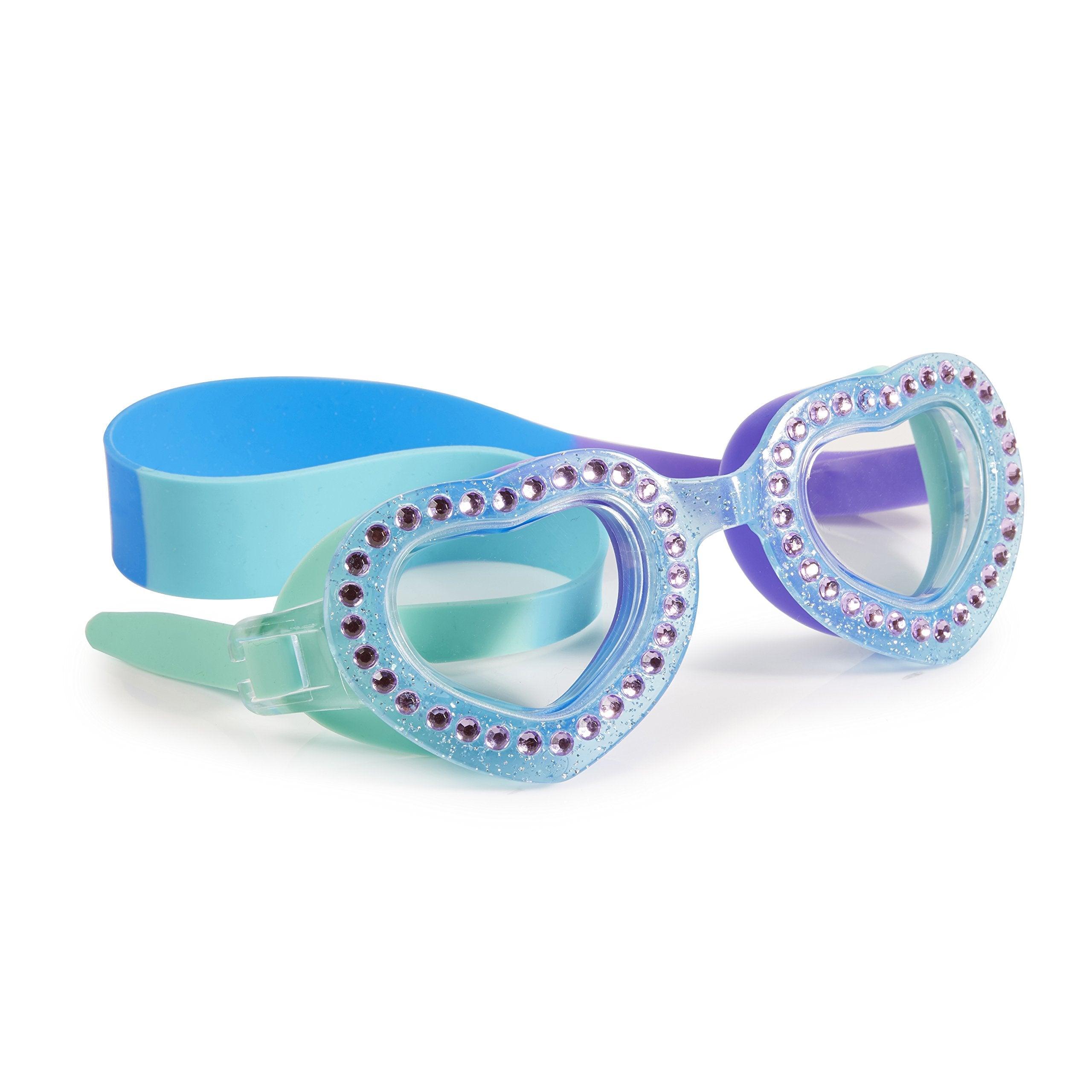 Bling2o: okulary do pływania niebiesko-miętowe Kocham Cię - Noski Noski
