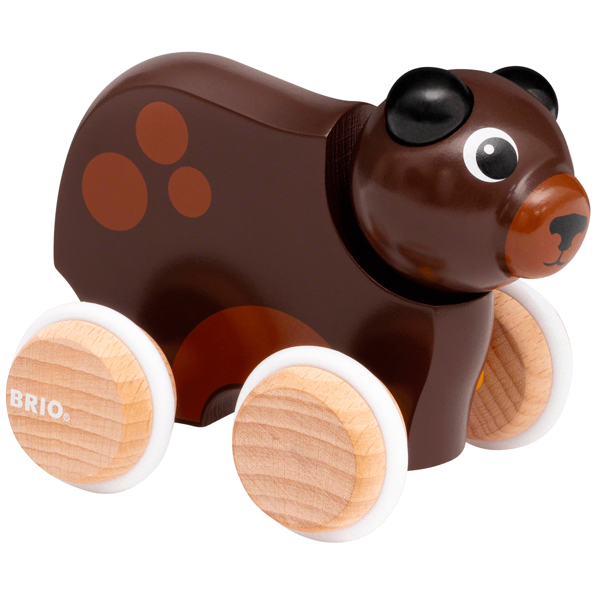 BRIO: drewniana zabawka do pchania Miś - Noski Noski