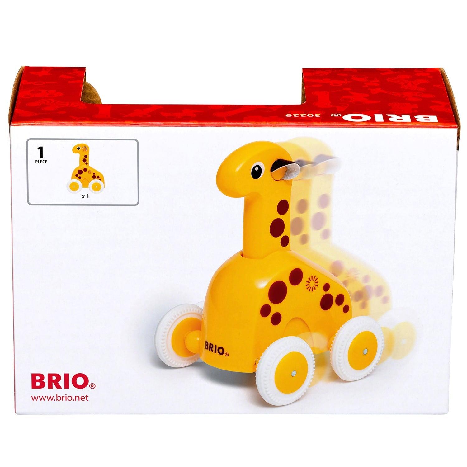 BRIO: drewniana zabawka jeżdżąca żyrafa Push & Go - Noski Noski