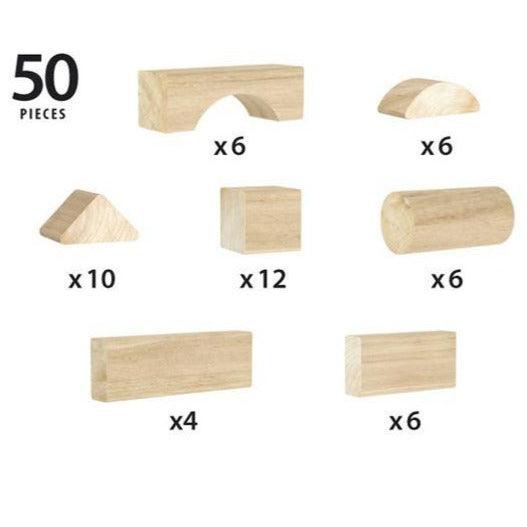 BRIO: drewniane klocki 50 Natural Blocks - Noski Noski