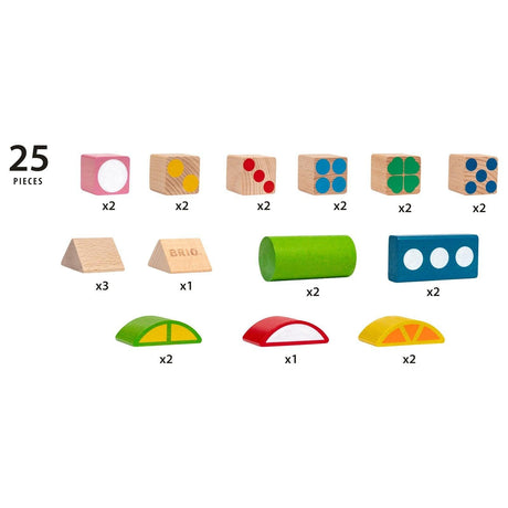 BRIO: drewniane klocki we wzory 25 Wooden Blocks - Noski Noski