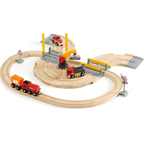 BRIO: drogi i szyny z żurawiem Rail & Road Crane Set World - Noski Noski