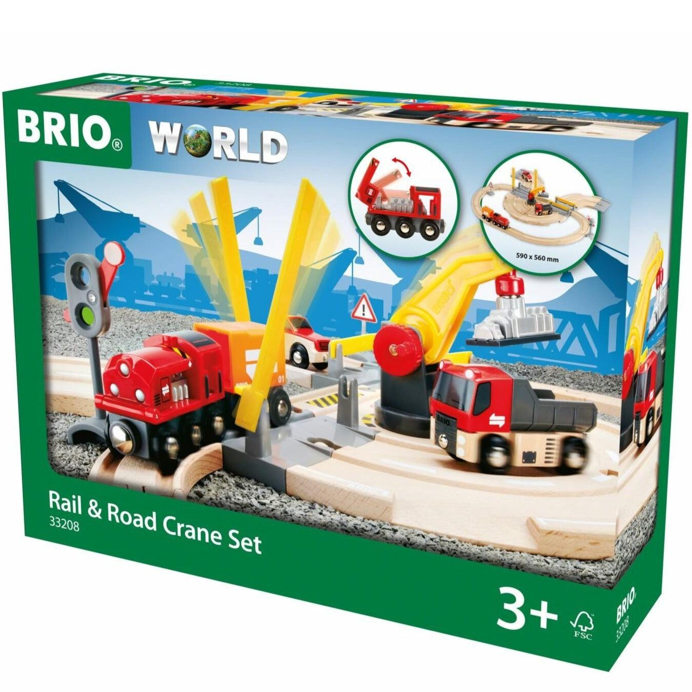 BRIO: drogi i szyny z żurawiem Rail & Road Crane Set World - Noski Noski