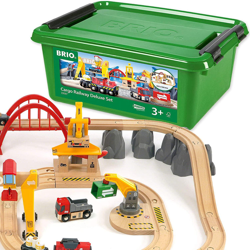 BRIO: kolejka drewniana Cargo Railway Deluxe Set World - Noski Noski