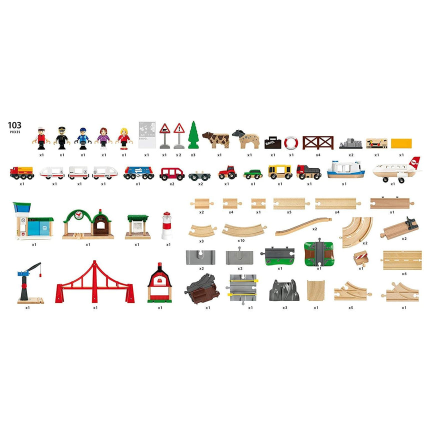 BRIO: kolejka drewniana Railway World Deluxe Set - Noski Noski