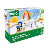 BRIO: kolejka drewniana świecąca tęcza My First Railway - Noski Noski