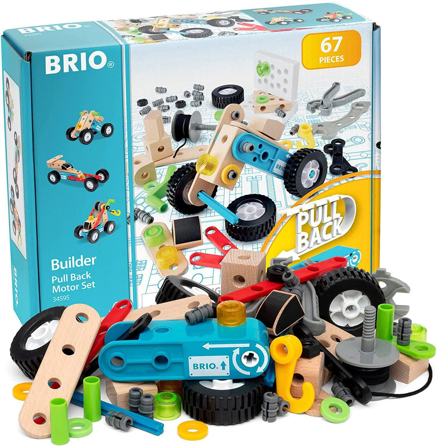 BRIO: zestaw konstrukcyjny z napędem Pull Back Builder Set 67 el. - Noski Noski