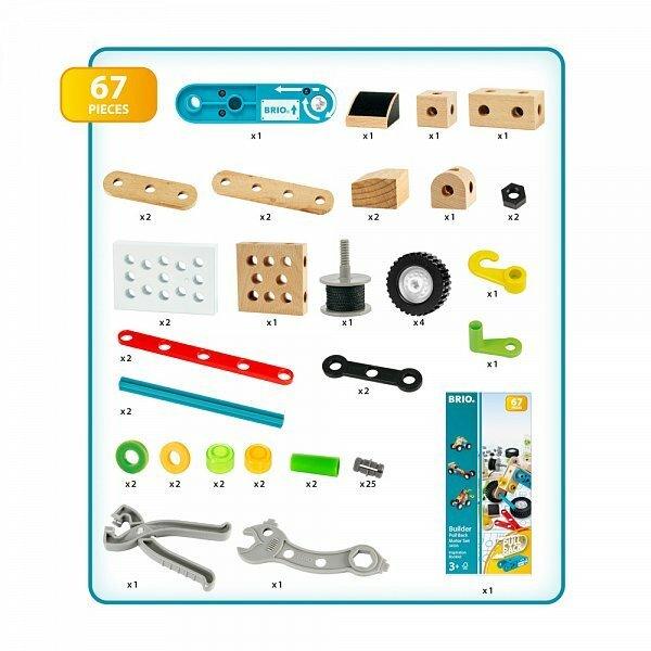 BRIO: zestaw konstrukcyjny z napędem Pull Back Builder Set 67 el. - Noski Noski
