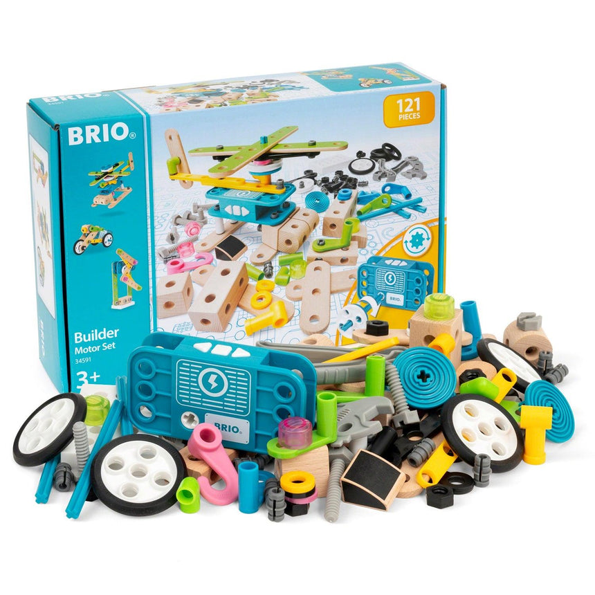 BRIO: zestaw konstrukcyjny z silniczkiem Builder Motor Set 121 el. - Noski Noski