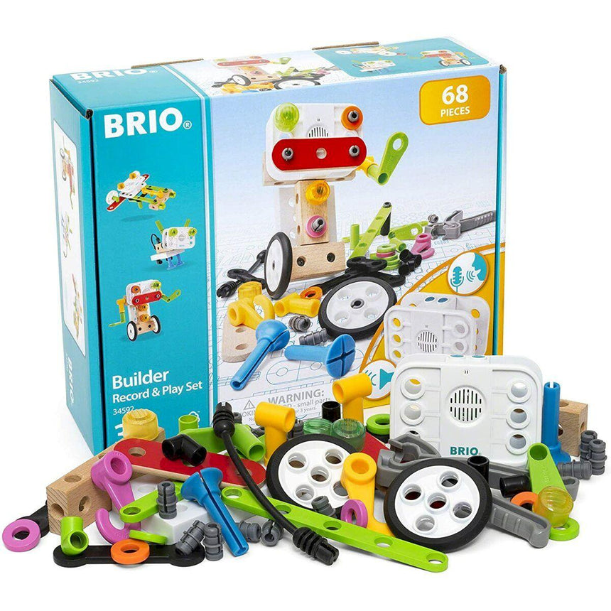 BRIO: zestaw z rejestratorem dźwięku Builder Record & Play Set 68 el. - Noski Noski