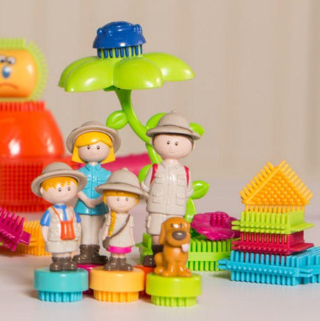 Bristle Blocks: klocki jeżyki w walizce Safari Adventure Deluxe Case 113 el. - Noski Noski