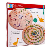 BS Toys: drewniana gra 2w1 Chinczyk i Gęś - Noski Noski