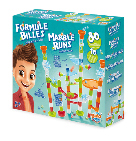 Kulodrom Buki Marble Runs - kreatywny tor kulkowy dla dzieci, rozwijający wyobraźnię i zdolności manualne.