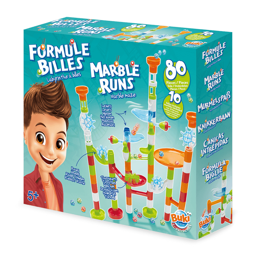 Kulodrom Buki Marble Runs - kreatywny tor kulkowy dla dzieci, rozwijający wyobraźnię i zdolności manualne.