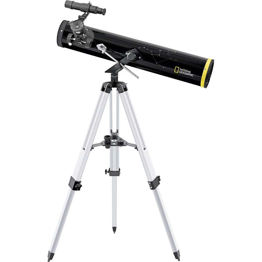 Teleskop astronomiczny Bresser National Geographic Newton 76/700 AZ, idealny do obserwacji Księżyca i planet, łatwy w użyciu.