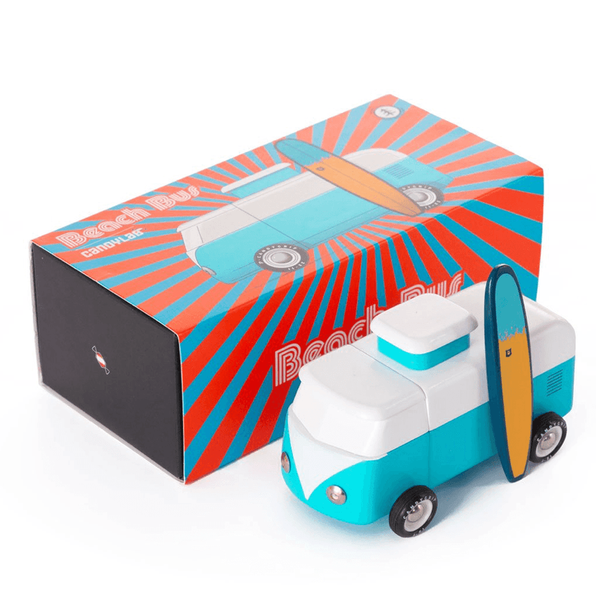 Candylab Toys: drewniany samochód Beach Bus Ocean - Noski Noski