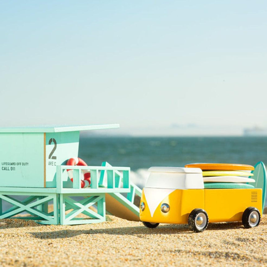 Candylab Toys: drewniany samochód Beach Bus Sunset - Noski Noski
