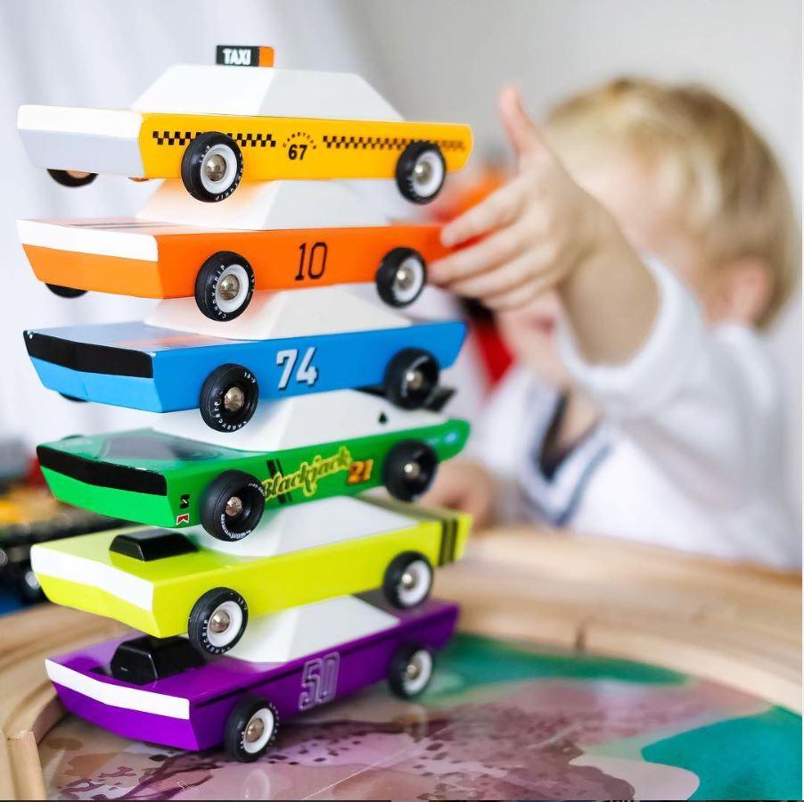 Candylab Toys: drewniany samochód Speed Racer Blu 74 - Noski Noski