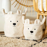 Childhome: kosz na zabawki miś Teddy Off White L - Noski Noski