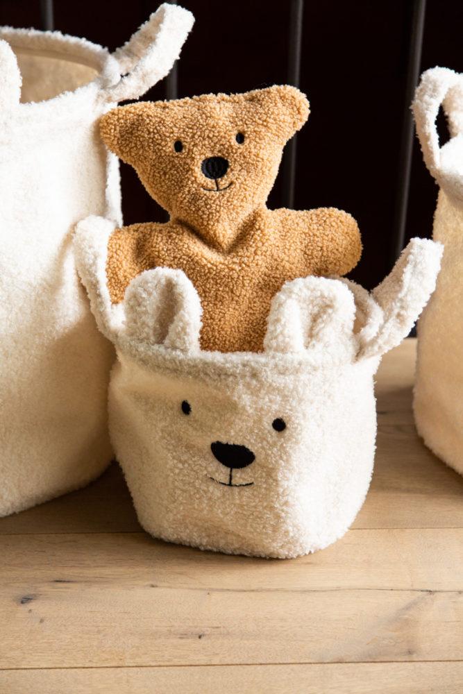 Childhome: kosz na zabawki miś Teddy Off White S - Noski Noski