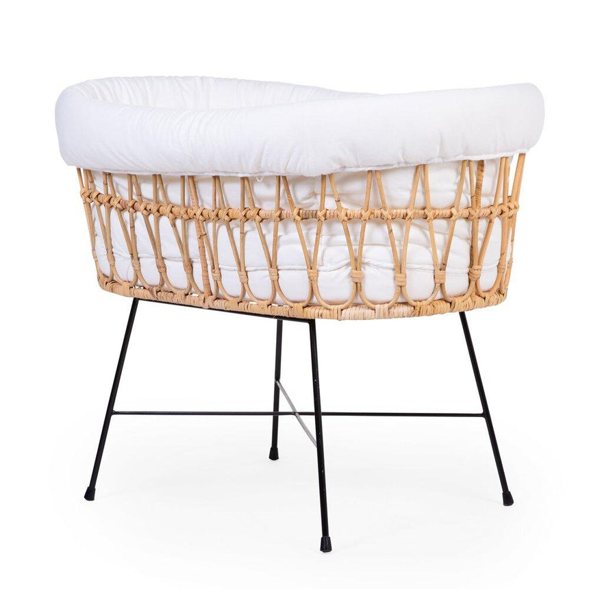 Childhome: łóżeczko rattanowe Natural/ Black 90 x 50 cm - Noski Noski