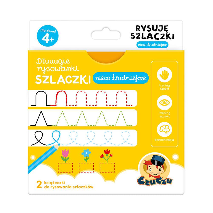 CzuCzu: dłuuuuugie rysowanki Rysuję Szlaczki Nieco Trudniejsze 4+ - Noski Noski