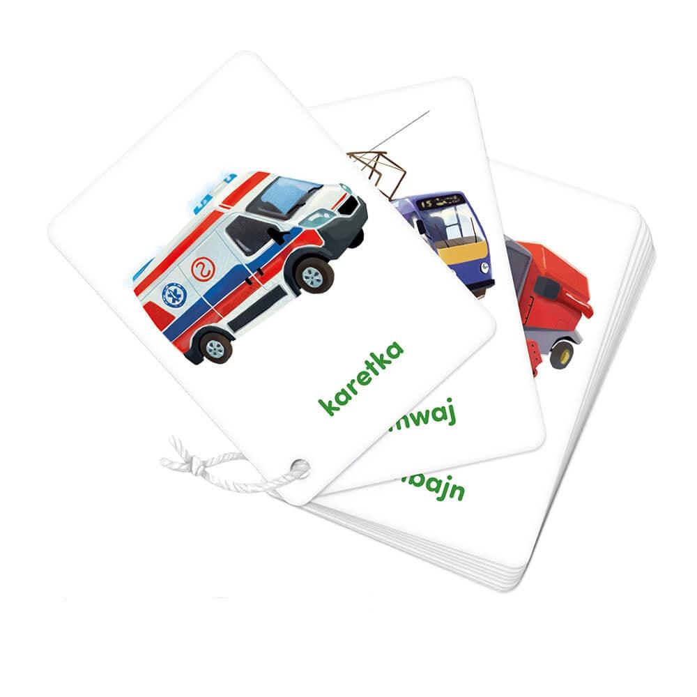 CzuCzu: karty obrazkowe na sznureczku Pojazdy - Noski Noski