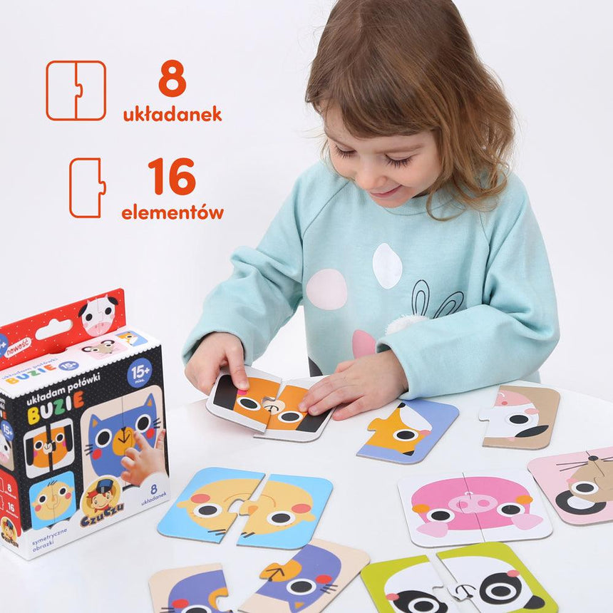 CzuCzu: puzzle edukacyjne Układam Połówki Buzie - Noski Noski