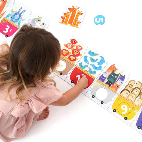 Układanka Czuczu Pociąg do liczenia - ponad metrowe puzzle dla dzieci, uczące liczenia poprzez zabawę.