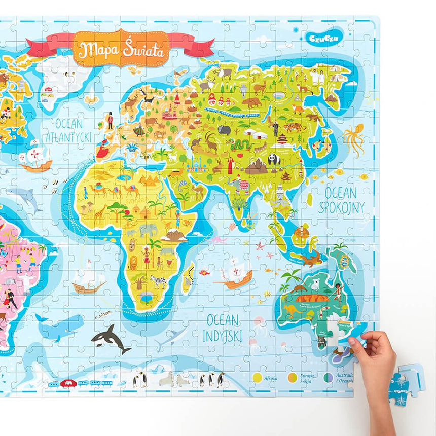 CzuCzu: puzzlove Mapa Świata 300 el. - Noski Noski