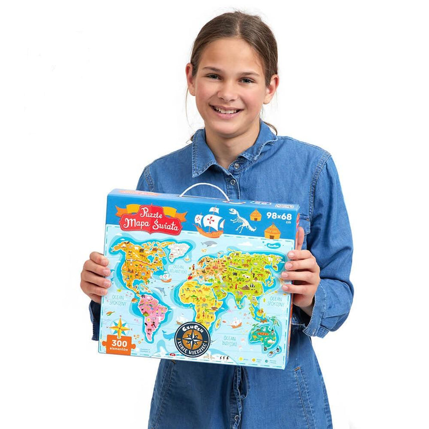 CzuCzu: puzzlove Mapa Świata 300 el. - Noski Noski