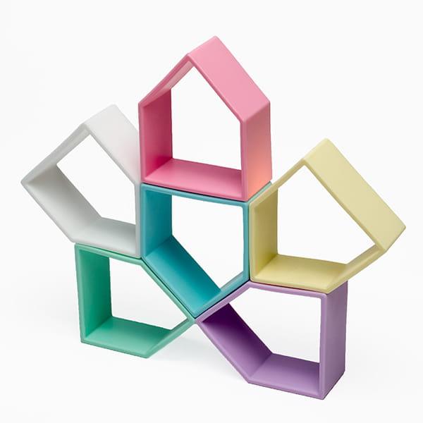 Dena: pastelowe silikonowe kształty 6 x Kid + House - Noski Noski