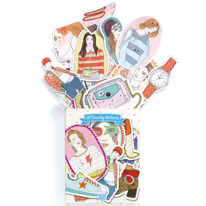 Djeco: 50 naklejek Lovely Stickers Nathalie - Noski Noski