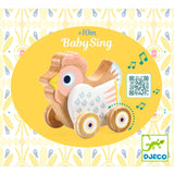Djeco: drewniana kurka na kółkach z pozytywką BabySing - Noski Noski