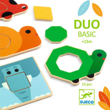 Djeco: drewniana układanka kształty Duo Basic - Noski Noski