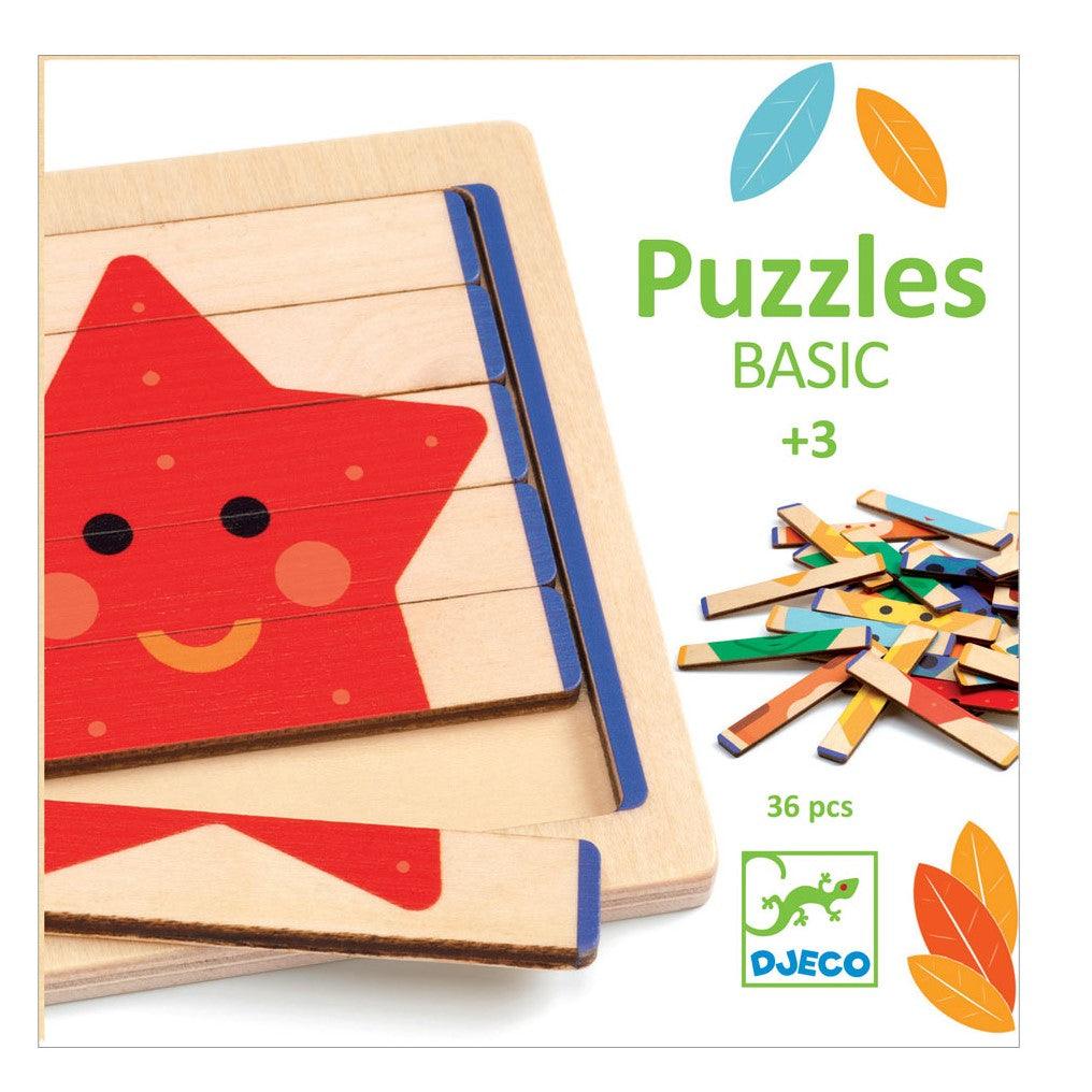 Djeco: drewniana układanka patyczki Puzzles Basic 36 el. - Noski Noski
