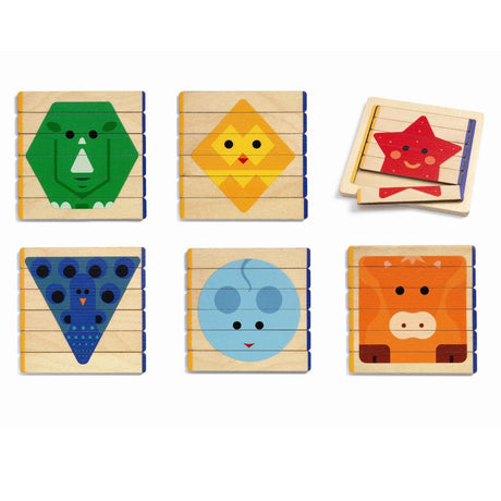 Djeco: drewniana układanka patyczki Puzzles Basic 36 el. - Noski Noski
